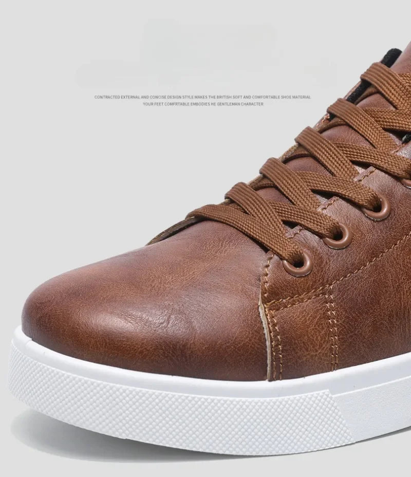 Chaussures décontractées, mocassins, baskets en cuir britannique, chaussures plates, chaussures classiques en cuir pour hommes, nouveautés printemps-été, chaussures tendance à plateforme polyvalentes