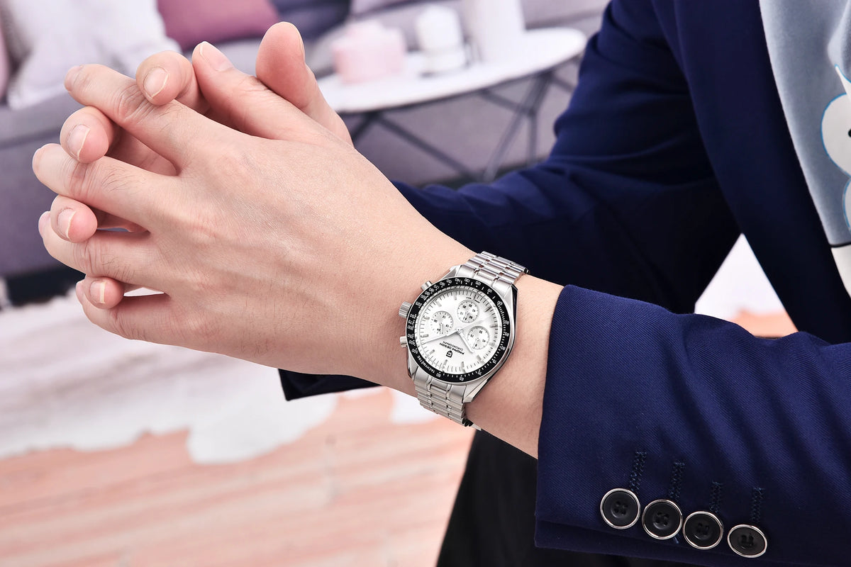 Montre Chronographe Homme Or – Quartz VK63, Verre Saphir Anti-Reflet