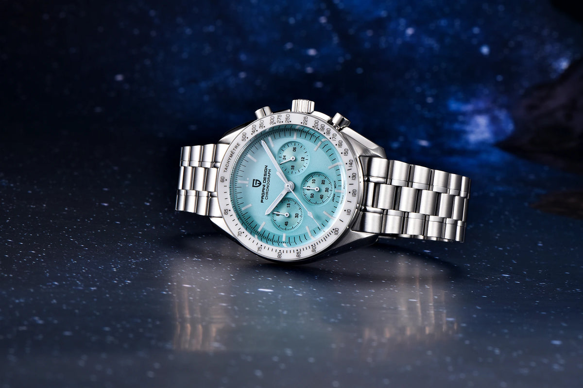 Montre Chronographe Homme Or – Quartz VK63, Verre Saphir Anti-Reflet