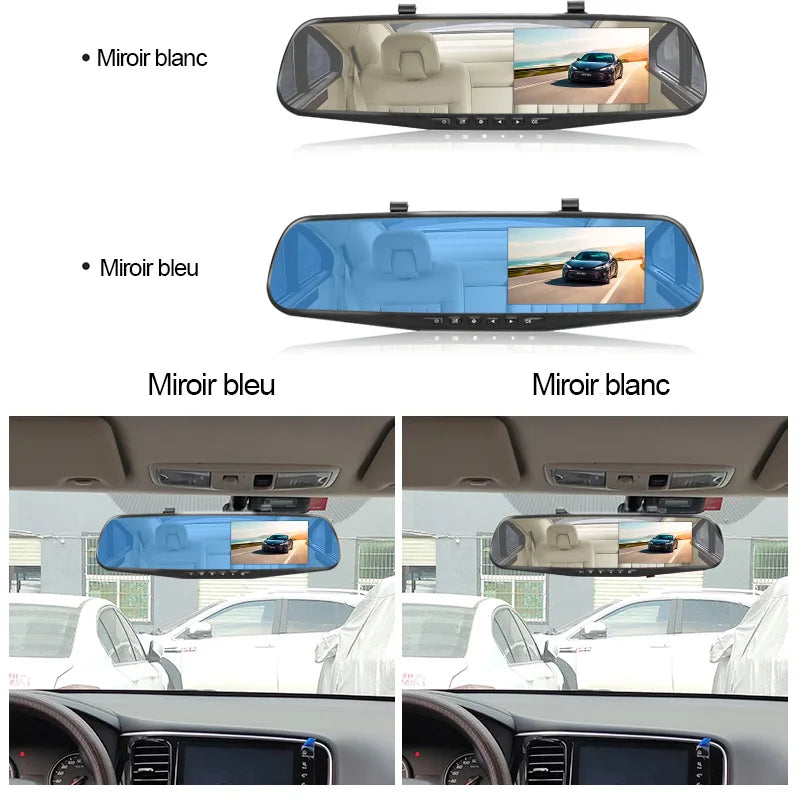 Dashcam, double caméra 1080P avant et intérieure, avec Vision nocturne IR, enregistrement en boucle, caméra DVR de voiture grand Angle.