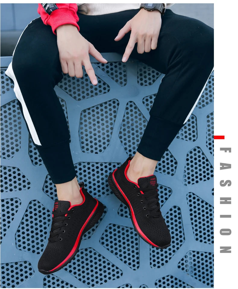 Chaussures de course et de marche pour hommes, en maille, style décontracté, respirantes, athlétiques et légères.