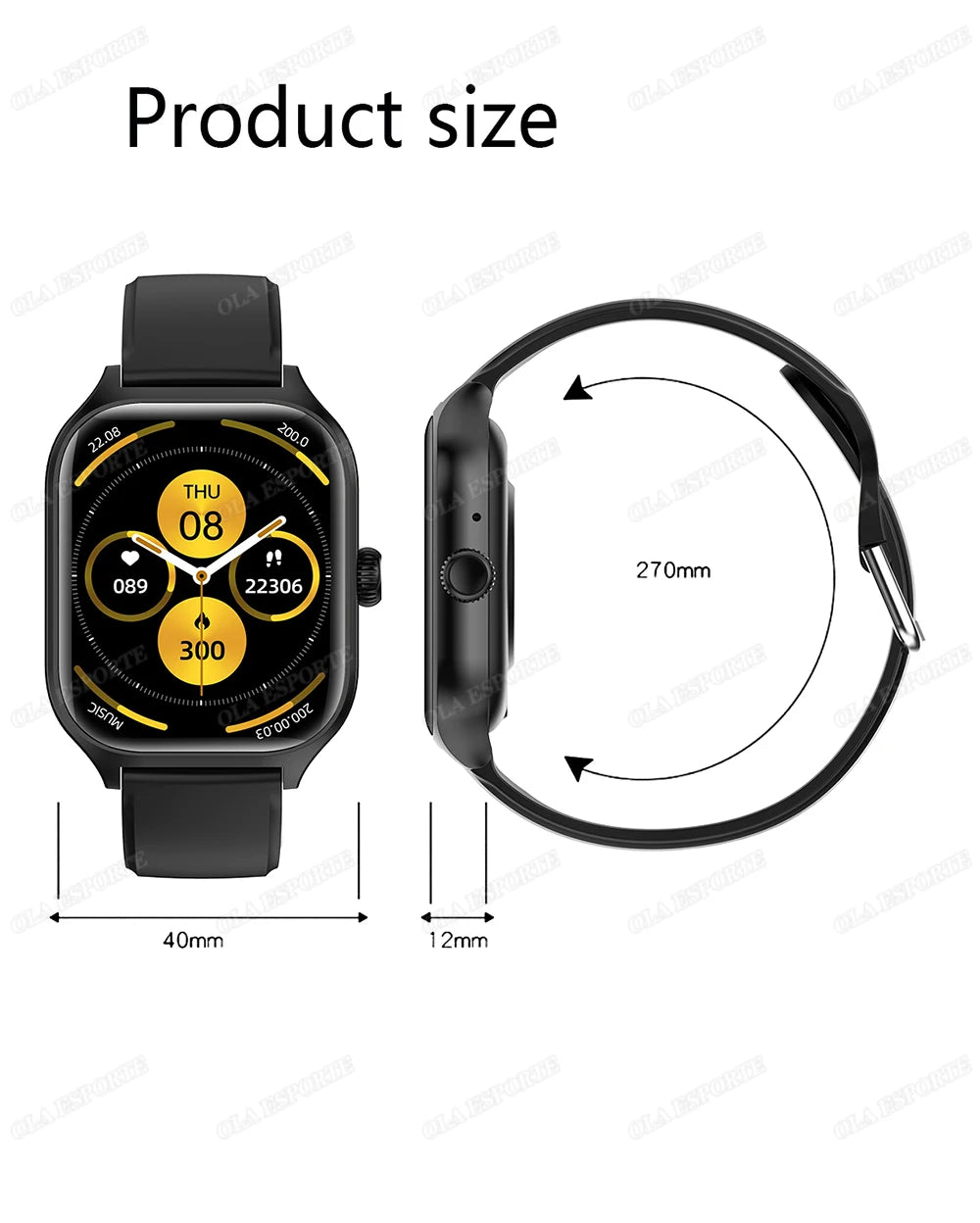Montre Connectée Homme Femme – Smartwatch 2,01" HD, Bluetooth, Notifications, Musique et Mode Sport