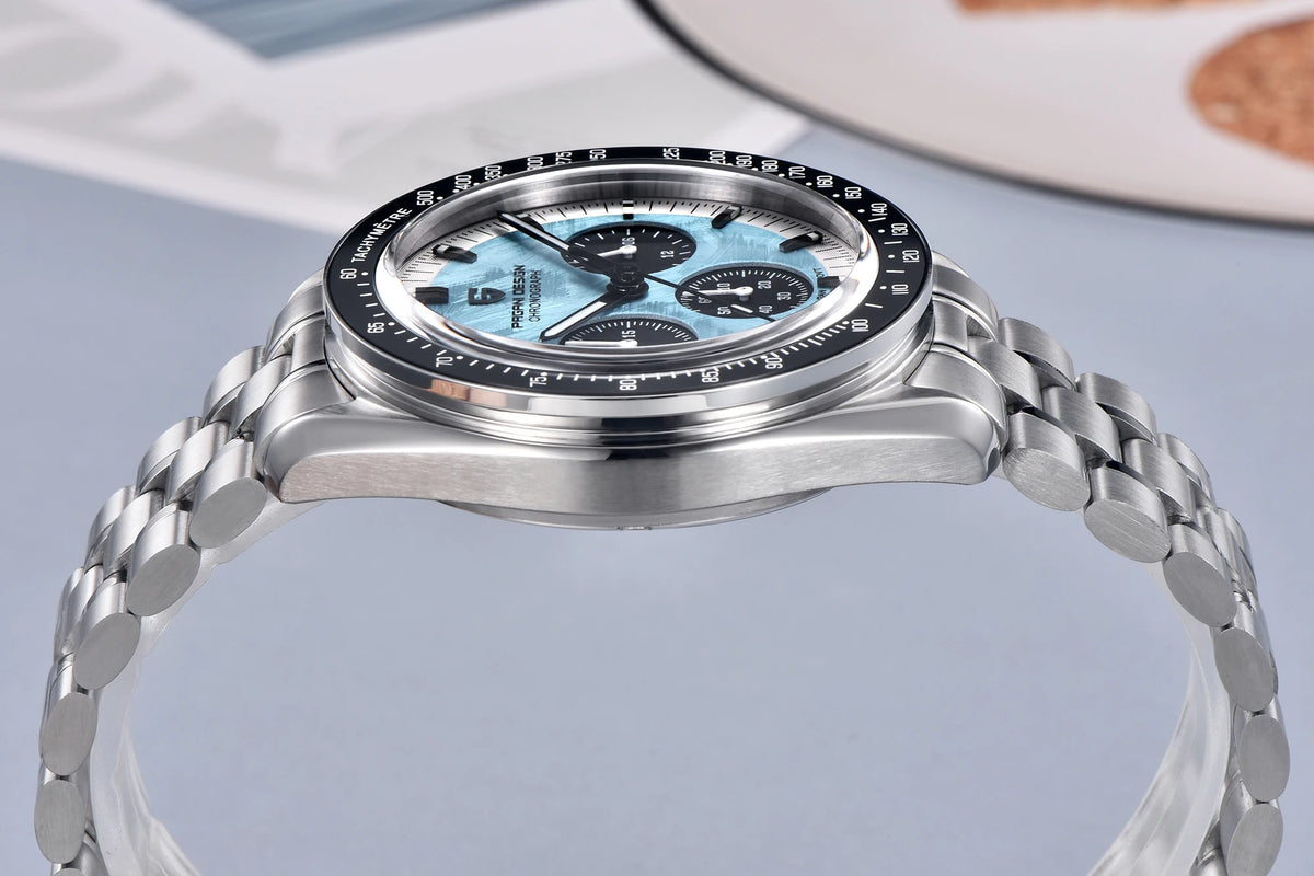 Montre Chronographe Homme Or – Quartz VK63, Verre Saphir Anti-Reflet