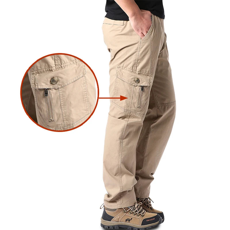 Pantalon Cargo Tactique Homme en Coton – Multi-Poches Outdoor & Travail