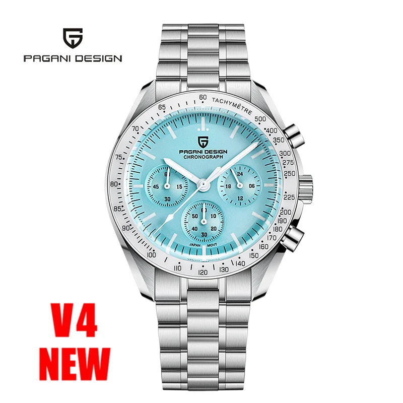 Montre Chronographe Homme Or – Quartz VK63, Verre Saphir Anti-Reflet