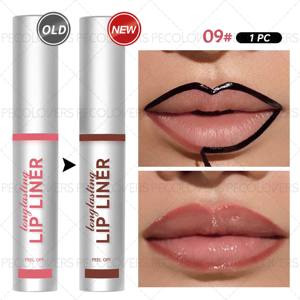 Gloss à lèvres mat peel-off (1 pièce) - Teinte à lèvres longue tenue et résistante à l'eau, disponible en nuances rouge-brun sexy pour toutes les carnations beige clair.