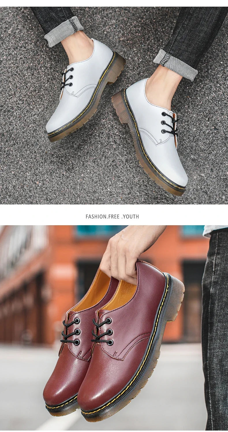 Chaussures homme tendance en cuir véritable, chaussures unisexes décontractées, mocassins plats respirants et antidérapants pour l'extérieur.