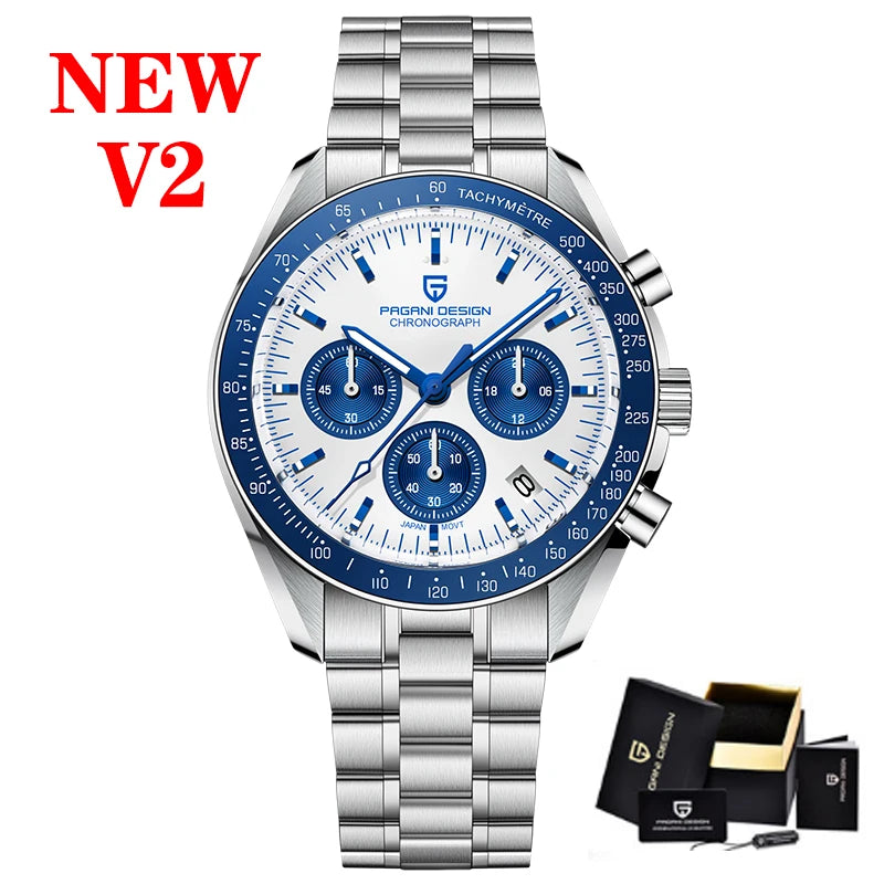 Montre Chronographe Homme Or – Quartz VK63, Verre Saphir Anti-Reflet