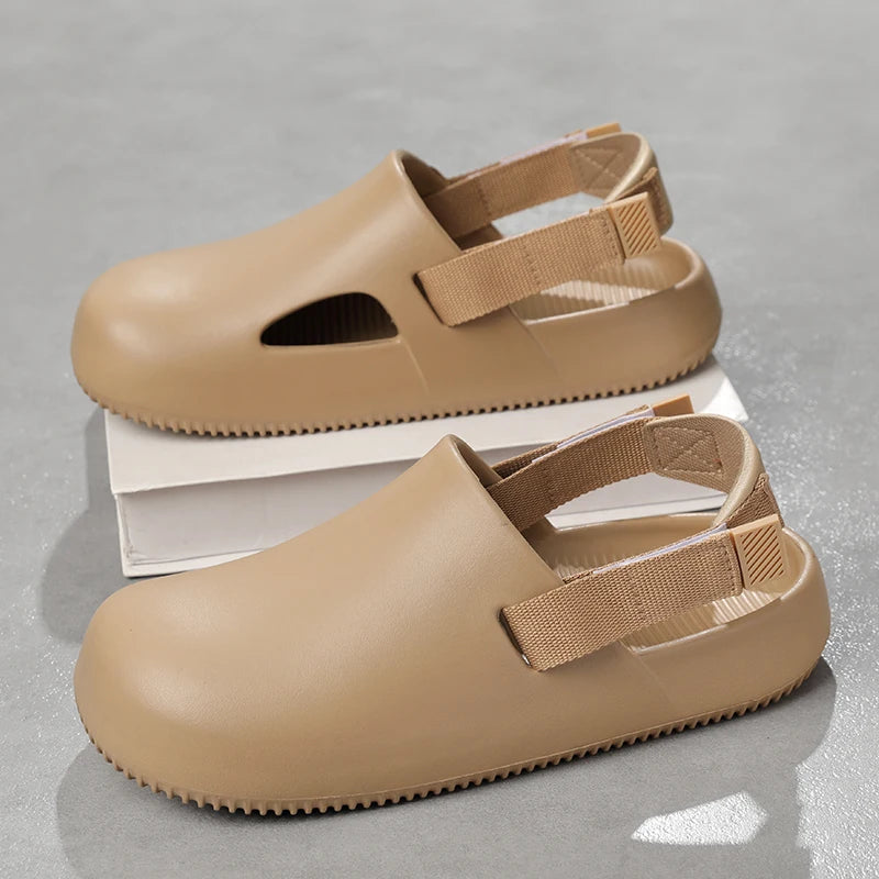 Sandales décontractées pour hommes, collection 2025, en EVA, antidérapantes, style mules, confortables et respirantes, idéales pour la maison.