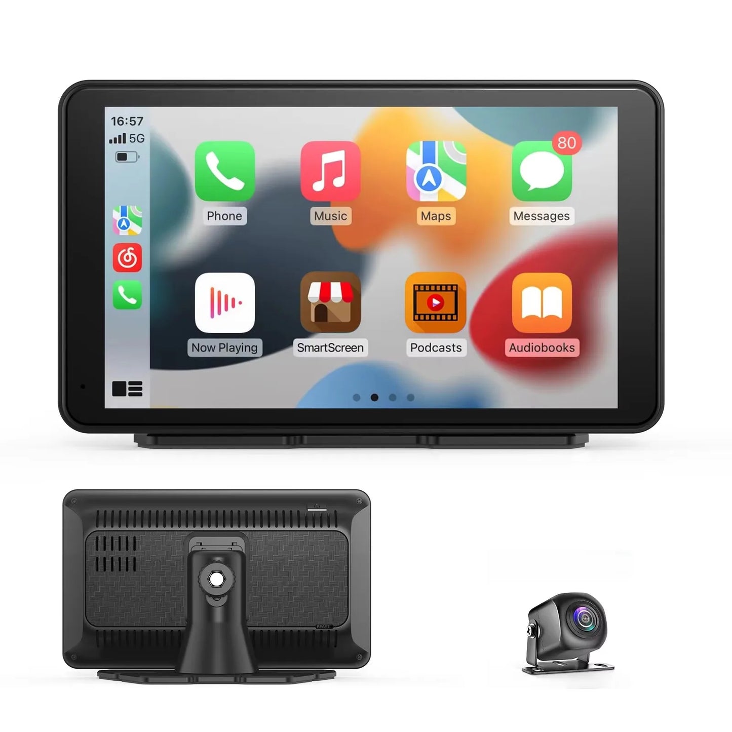 Autoradio multimédia Pionray 7/9/10,26 pouces compatible CarPlay et Android Auto, écran tactile IPS, prise en charge AUX, USB et caméra de recul