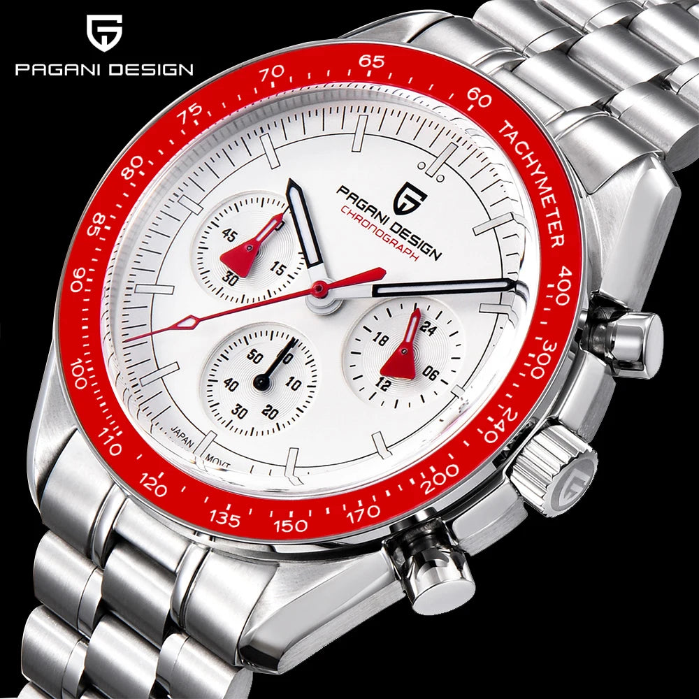 Montre Chronographe Homme Or – Quartz VK63, Verre Saphir Anti-Reflet