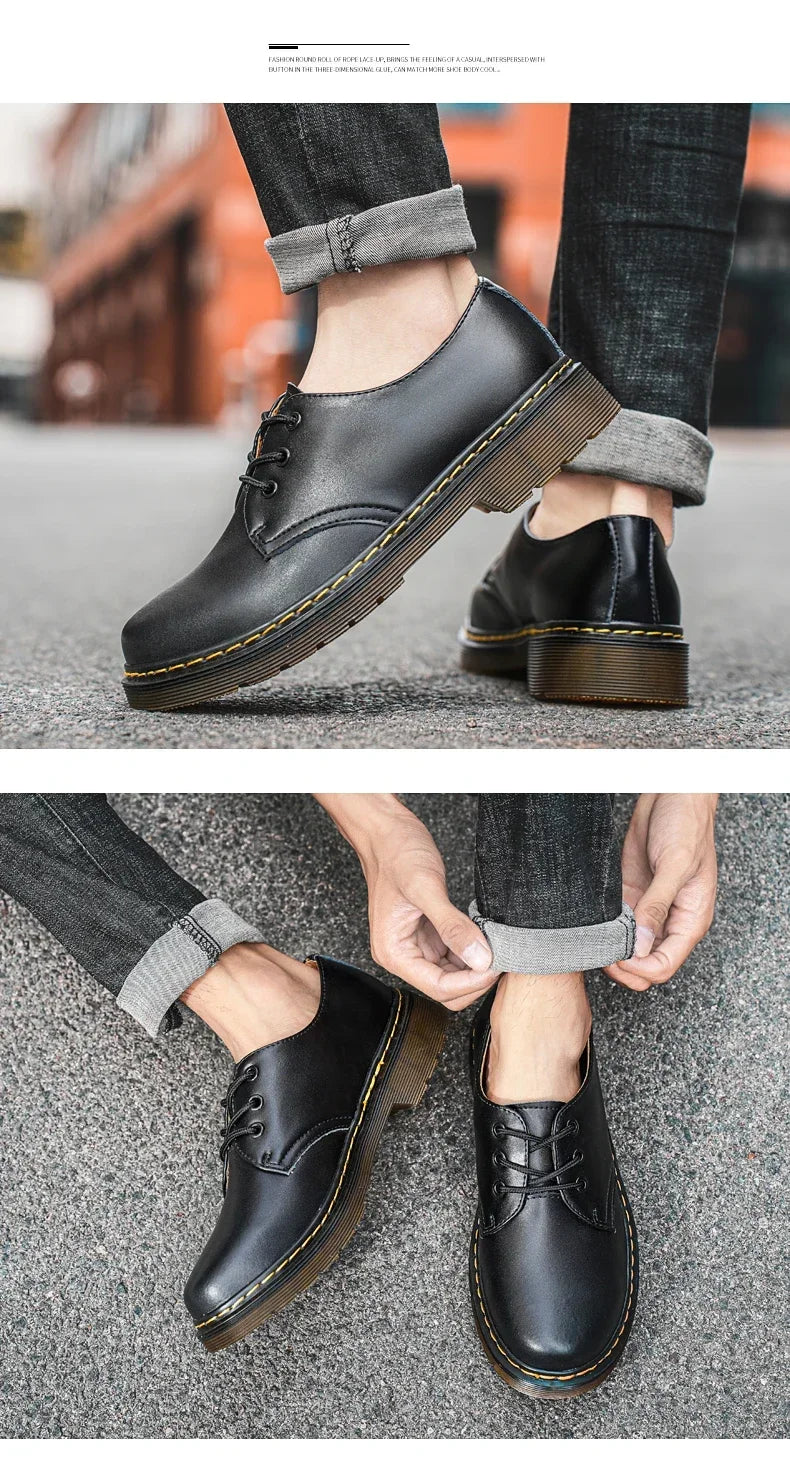 Chaussures homme tendance en cuir véritable, chaussures unisexes décontractées, mocassins plats respirants et antidérapants pour l'extérieur.