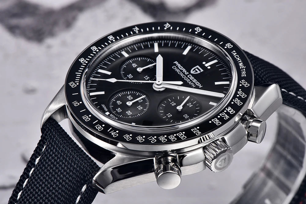 Montre Chronographe Homme Or – Quartz VK63, Verre Saphir Anti-Reflet