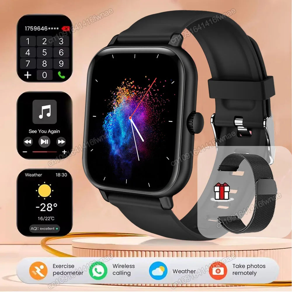 Montre Connectée Homme Femme – Smartwatch 2,01" HD, Bluetooth, Notifications, Musique et Mode Sport