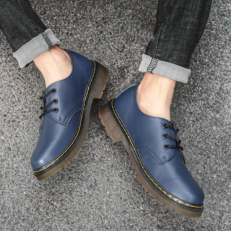 Chaussures homme tendance en cuir véritable, chaussures unisexes décontractées, mocassins plats respirants et antidérapants pour l'extérieur.