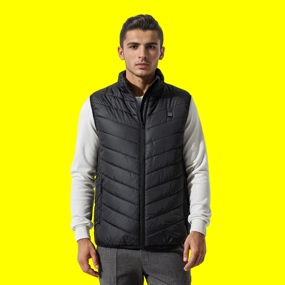 Gilet Chauffant Électrique 9 Zones – Veste Chauffante USB Unisexe pour Camping, Sport & Hiver