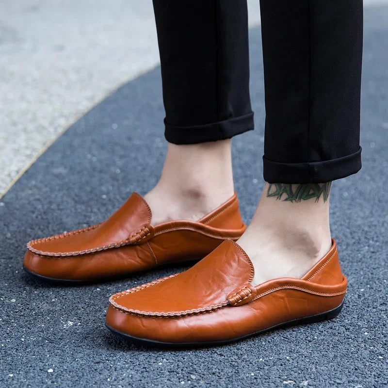 Chaussures homme décontractées en cuir véritable, mocassins, chaussures bateau de créateur, haute qualité, pointures 37 à 47.