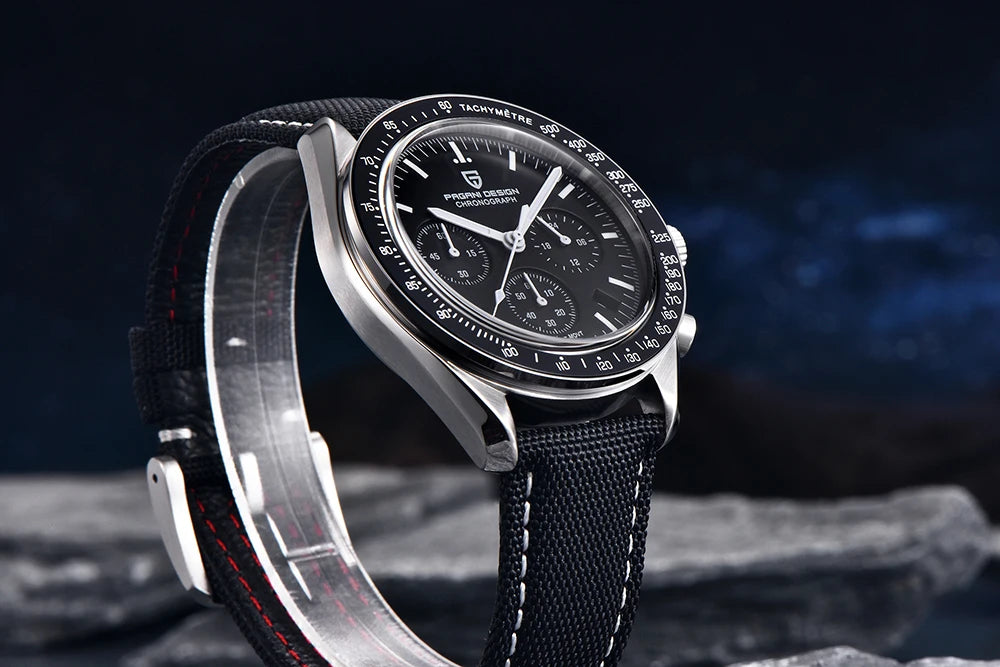 Montre Chronographe Homme Or – Quartz VK63, Verre Saphir Anti-Reflet