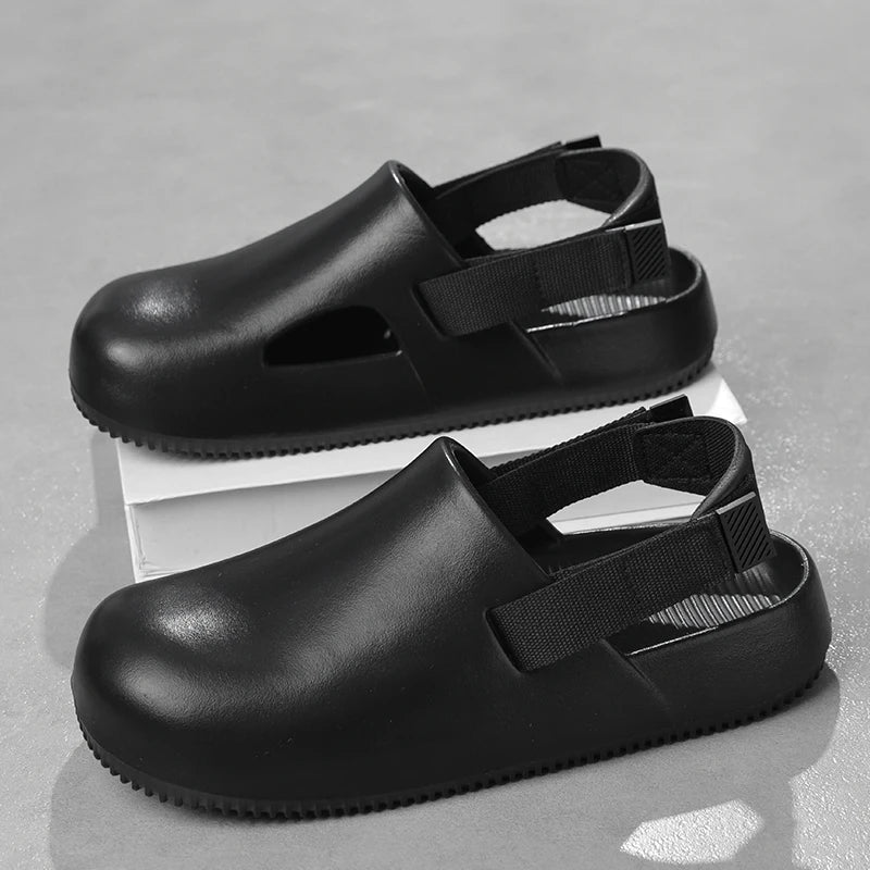 Sandales décontractées pour hommes, collection 2025, en EVA, antidérapantes, style mules, confortables et respirantes, idéales pour la maison.