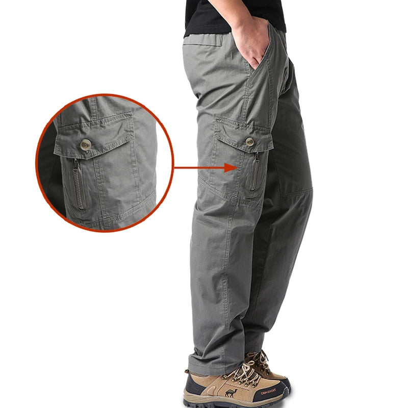 Pantalon Cargo Tactique Homme en Coton – Multi-Poches Outdoor & Travail