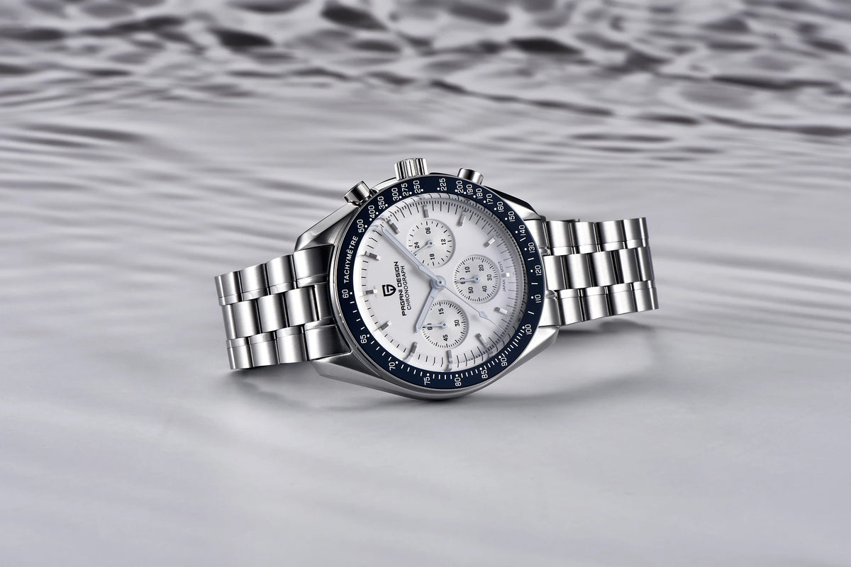 Montre Chronographe Homme Or – Quartz VK63, Verre Saphir Anti-Reflet