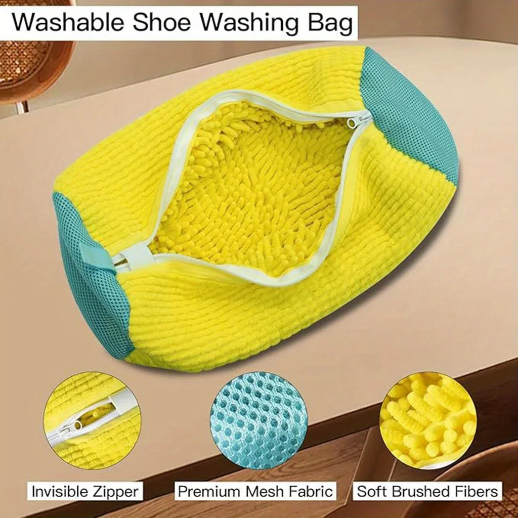 Sac de lavage de chaussures, 1/2 pièces, sac à linge en coton, fermeture à glissière, sac de nettoyage de chaussures, sac à linge amical, sacs de séchage