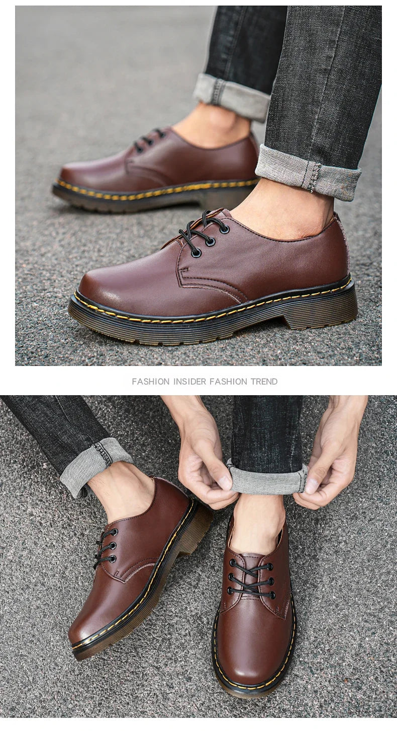Chaussures homme tendance en cuir véritable, chaussures unisexes décontractées, mocassins plats respirants et antidérapants pour l'extérieur.