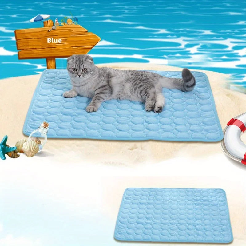 Tapis rafraîchissant d'été pour animaux de compagnie, tapis rafraîchissant pour chat et chien, tapis respirant, portable et lavable, couverture rafraîchissante pour niche/canapé/lit