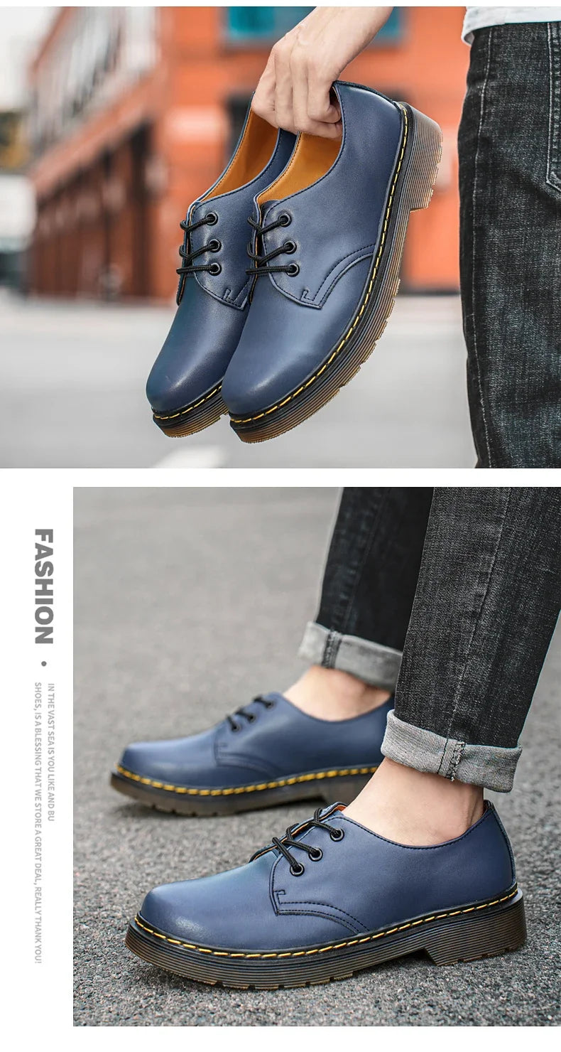 Chaussures homme tendance en cuir véritable, chaussures unisexes décontractées, mocassins plats respirants et antidérapants pour l'extérieur.