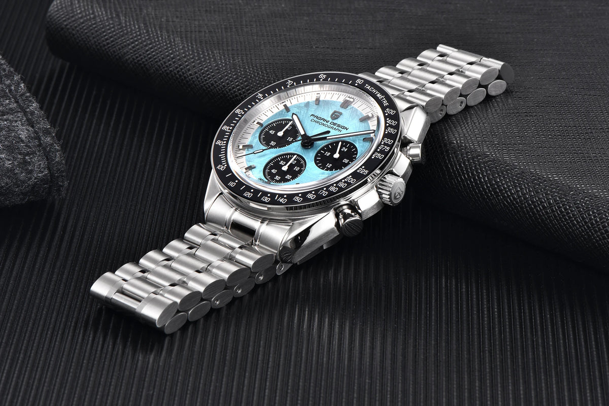 Montre Chronographe Homme Or – Quartz VK63, Verre Saphir Anti-Reflet