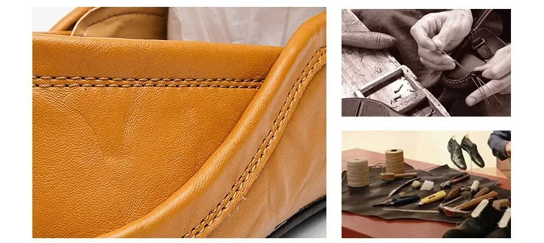 Chaussures homme décontractées en cuir véritable, mocassins, chaussures bateau de créateur, haute qualité, pointures 37 à 47.