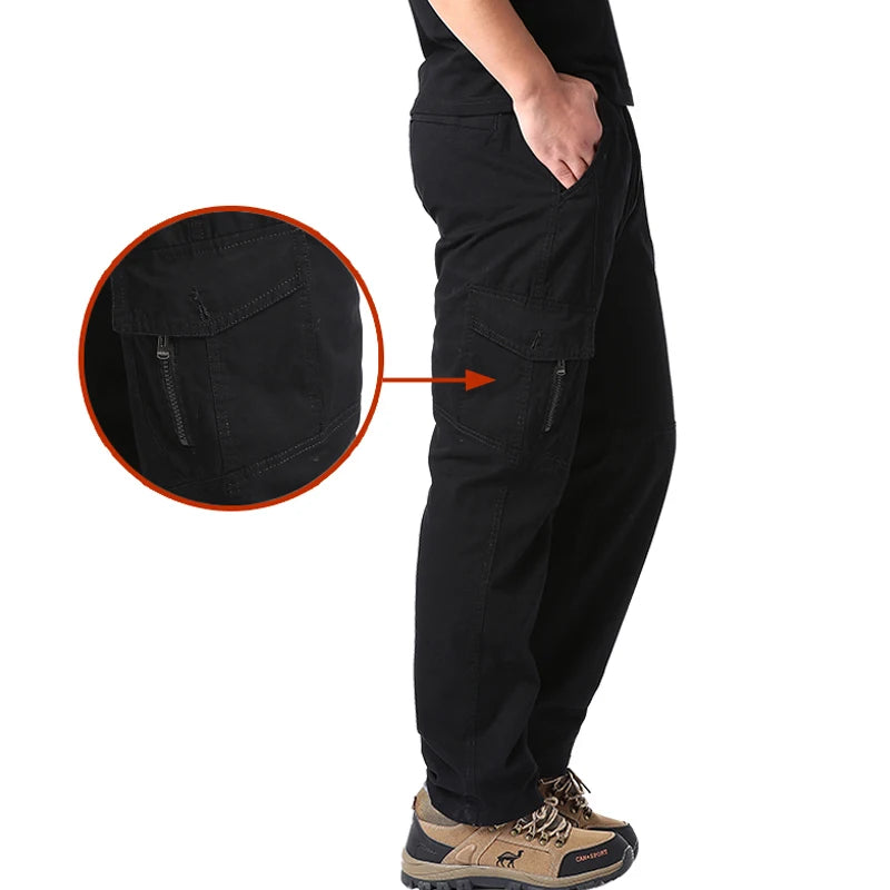 Pantalon Cargo Tactique Homme en Coton – Multi-Poches Outdoor & Travail