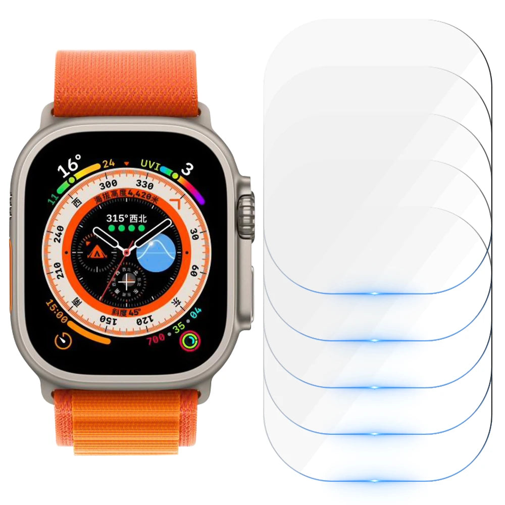 Verre trempé anti-rayures pour Apple Watch Ultra 49 mm (compatible avec la montre connectée Apple Watch Series Ultra 49 mm).