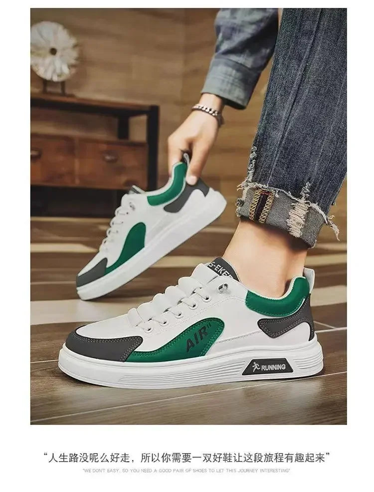 Chaussures homme en cuir basses, tendance et décontractées, idéales pour la course et le sport.