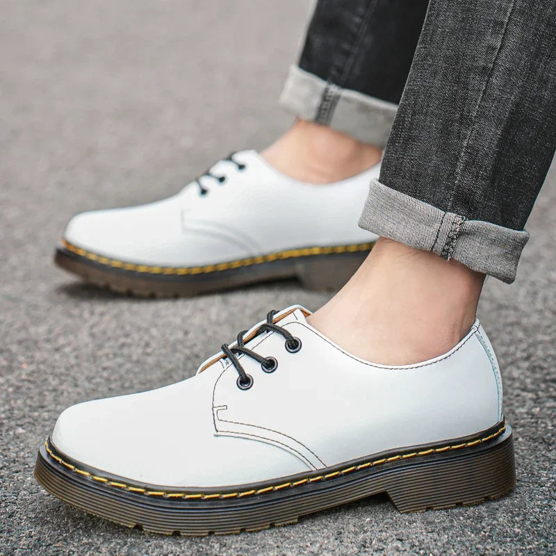 Chaussures homme tendance en cuir véritable, chaussures unisexes décontractées, mocassins plats respirants et antidérapants pour l'extérieur.
