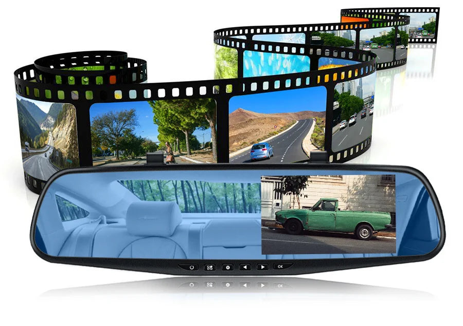 Dashcam, double caméra 1080P avant et intérieure, avec Vision nocturne IR, enregistrement en boucle, caméra DVR de voiture grand Angle.