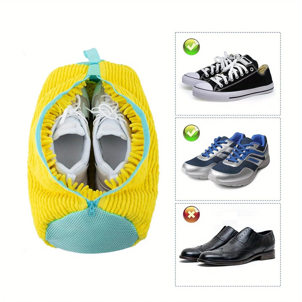 Sac de lavage de chaussures, 1/2 pièces, sac à linge en coton, fermeture à glissière, sac de nettoyage de chaussures, sac à linge amical, sacs de séchage