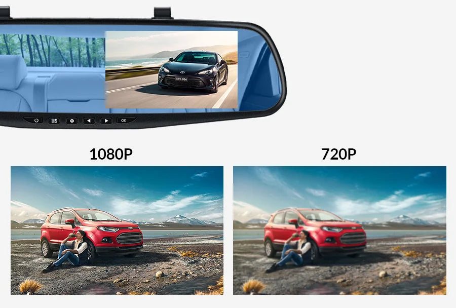 Dashcam, double caméra 1080P avant et intérieure, avec Vision nocturne IR, enregistrement en boucle, caméra DVR de voiture grand Angle.