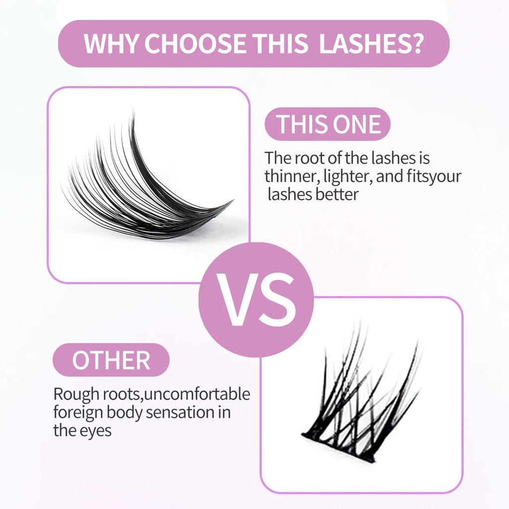 Kit d'extensions de cils MAGEFY à faire soi-même : 800 extensions de cils en touffes de 80D/100D, cils individuels fins (9-18 mm).