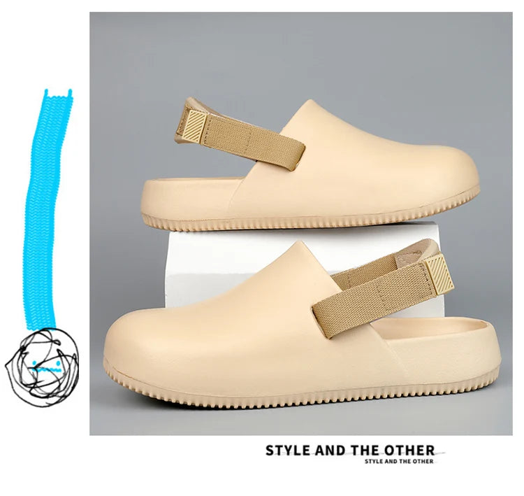 Sandales décontractées pour hommes, collection 2025, en EVA, antidérapantes, style mules, confortables et respirantes, idéales pour la maison.