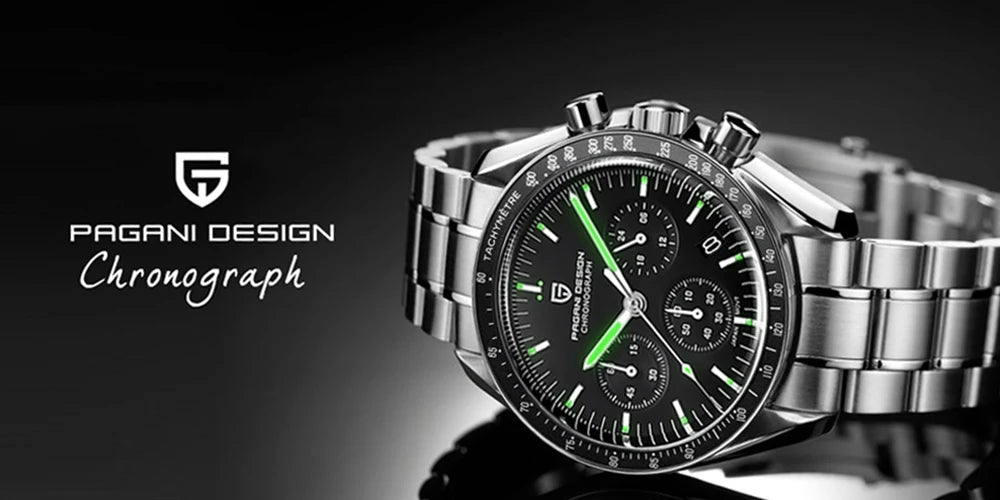 Montre Chronographe Homme Or – Quartz VK63, Verre Saphir Anti-Reflet
