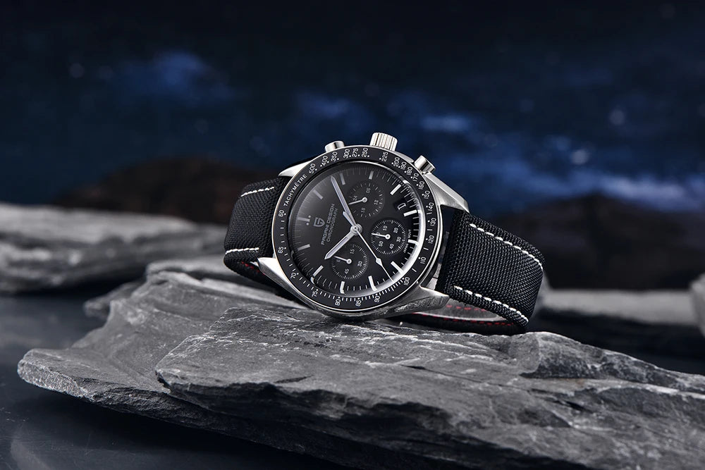 Montre Chronographe Homme Or – Quartz VK63, Verre Saphir Anti-Reflet